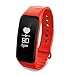Fitness Tracker Bluetooth Smart Watch Waterproof Sport Pedometer Life Reminder Sleep Monitoring Lightweight Business Wristband Android and IOS Y11 Red