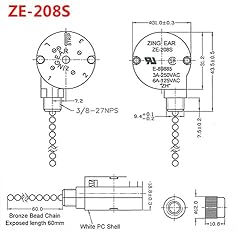 Ceiling Fan Switch Zing Ear ZE-208s E89885 3 Speed