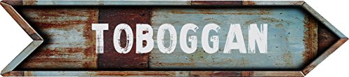 Any and All Graphics Toboggan Vintage Rustic Look Arrow Shaped 8" Vinyl Decal Sticker
