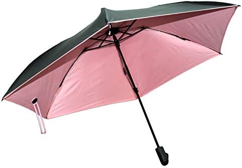 KEKEMI Pink Polyester 3 Fold Dott Printed Umbrella for Men & Women