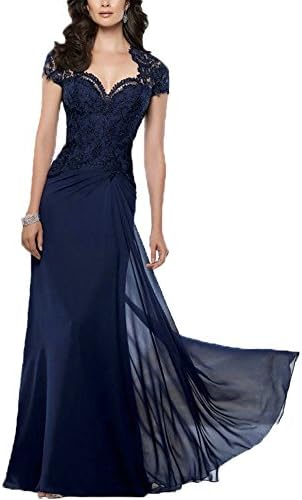 Vnaix Bridals Women's Chiffon with Lace Long Mother Of The Bride Dress