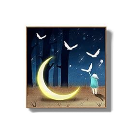 Framed Canvas Wall Art for Living Room, Bedroom Story Cartoon Princess Canvas Prints for Home Decoration Ready to Hanging - 16x16 inches