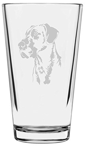 Great Dane Dog Themed Etched All Purpose 16oz Libbey Pint Glass by Etched Laser Art