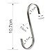 RuiLing Premium 6 Pack Size X-Large Brushed Stainless Flat S Hooks Kitchen Pot Pan Hanger Clothes Storage Rack.