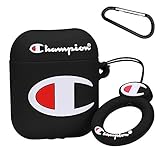 Gift-Hero Compatible with Airpods 1&2 Soft Silicone Cute Case,3D Fun Luxury Funny Cool Stylish Cartoon Designer Character Kits Skin Fashion Cover for Girls Boys Kids Teens Men Air pods (Black Champin)