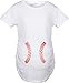 Maternity Baseball Laces Pregnancy T Shirt Novelty Sports Baby Bump Tee
