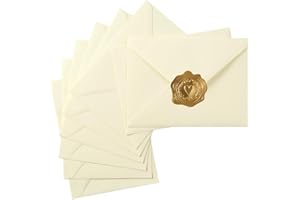 TOPERD 50 Pack A7 Colorful 5x7 Envelopes V Flap Invitation Envelopes for 5x7 Cards, Birthday, Weddings, Graduations, Greeting Cards, Baby Shower 5.24 x 7.24 Inches (Cream Color)