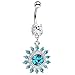 Body Candy Stainless Steel Clear Blue Accent Classic Chic Dangle Belly Ring
