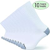 Men's 10 Pack of Cotton Moisture Wicking Heavy Cushion Athletic Work Crew Socks