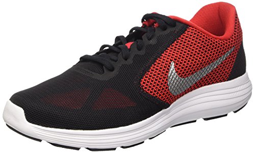 Nike men s revolution 3 university red/mtllc slver/blk/…