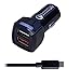 New Rapid Fast Dual Port Car Charger for Samsung Galaxy S8 / S8+ Motorola Droid Z/Z Force/Z Play Type C USB-C - Pixel / Pixel XL Nexus 6P 5X LG G5 G6 V20 - 3 feet/1 meter Quick Charge 3.0 - Black