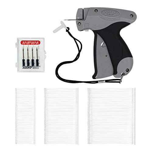 Amram Comfort Grip Tagging Gun Kit 2500 Attachments (1500 2 Inch 500 1 Inch 500 3 Inch) 5 Needles for Standard Clothing Tagging Applications Easy to Load Easy to Use
