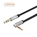 AUX Cable, CableCreation [2-Pack 1.5 FT] Flat 3.5mm Auxiliary Audio Jack to Jack Cable 90 Degree Right Angle Compatible Apple iPhone, iPod, iPad, Samsung,Smartphones & Tablets and Speakers,Black