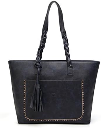 Firstider Vintage PU Tassel Women Shoulder Bag Female Retro Daily Causal Totes Lady Elegant Shopping Handbag blue