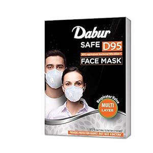 Dabur Unisex Safe D95 Unisex Reuseable Mask Cloth Mask With Valve| Provides protection against Dust, Haze and Bacteria…