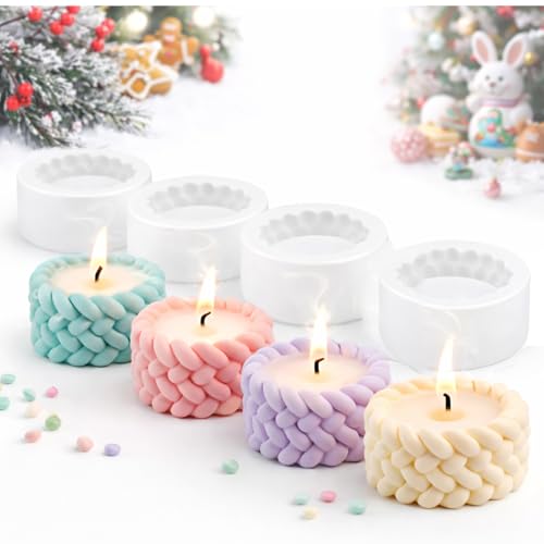 Kzxcvs 4Er Set Silikon Gießformen Set Für Kerzenhalter Und Übertöpfe - Wiederverwendbare Formen Für Teelicht, Beton, Gips, Epoxidharz - Ideal Für Diy Deko Und Als Geschenk Zu Weihnachten Und Ostern