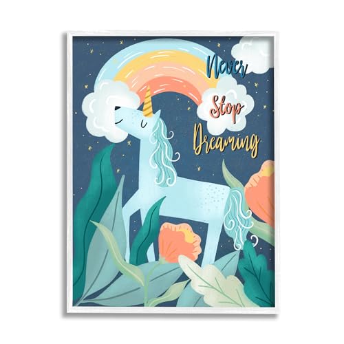 Stupell Industries Never Stop Dreaming Unicorn Framed Giclee Art by Dominika Go…