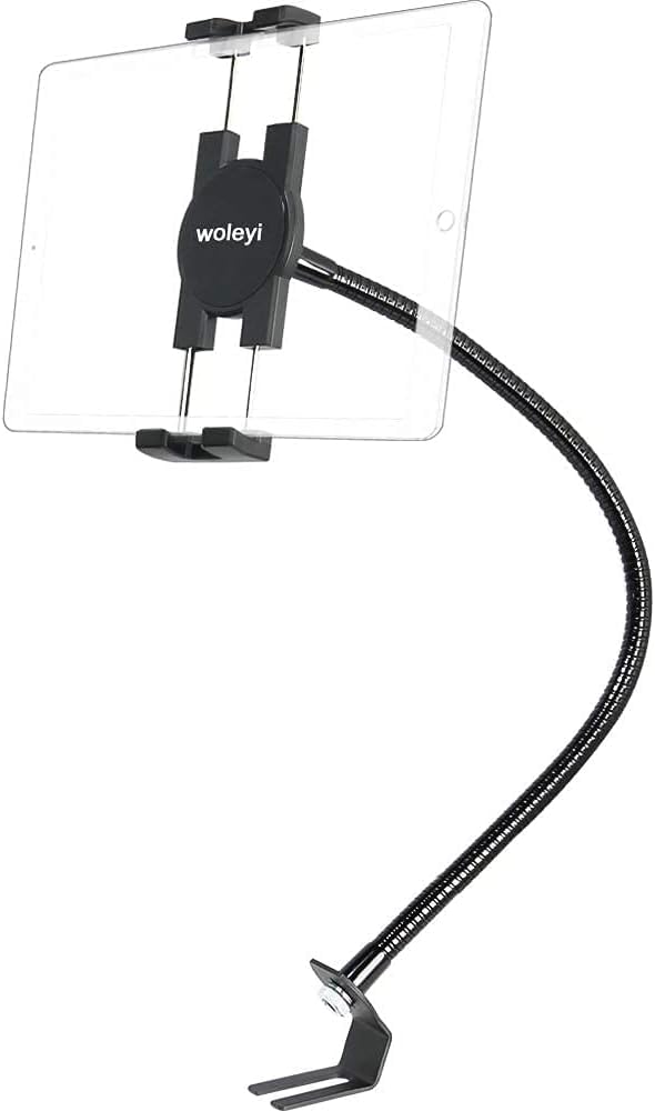 woleyi Truck Seat Rail Tablet Holder, Heavy Duty Car Floor Mount with Gooseneck 50cm, Vehicle Bolt Stand for iPad Pro/Air/Mini, Galaxy Tabs, iPhone, More 4-11" Cell Phones and Tablets
