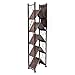 Origami 6 Tier Classic Stamped Steel Bookcase Shelf Organizer Rack with 6 Storage Shelves for Decor, Vinyl Records, and Books, Bronze