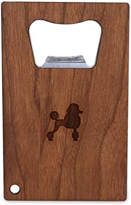 Toy Poodle Bottle Opener With Wood, Stainless Steel Credit Card Size, Bottle Opener For Your Wallet, Credit Card Size Bottle Opener