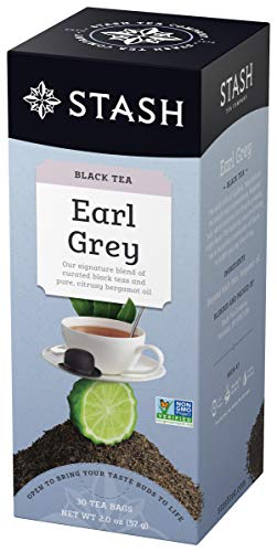 Stash Tea Earl Grey Black Tea, 30 Count Tea Bags in Foil (Pack of 6) Full Caffeine Tea, Black Tea with Bergamot, Enjoy Hot or Iced (Best Earl Grey Tea In The World)