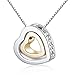 iLH® Clearance Deals Classic Women Double Heart Crystal Rhinestone Silver Chain Pendant Necklace Jewelry Romantic Gift by ZYooh (Silver 1)