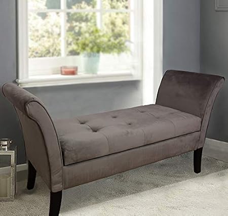Homeharmony Windsor Easy To Assemble Velvet Window Seat Ottoman Storage Bed End Sofa Bench Mink Amazon Co Uk Kitchen Home