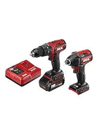 Kit de 2 herramientas: PWRCore 20 sin escobillas 20 V 1 2 pulgadas resistente martillo taladro y controlador de impacto inalámbrico, incluye batería de litio de 2 Ah y cargador PWRJump CB743801