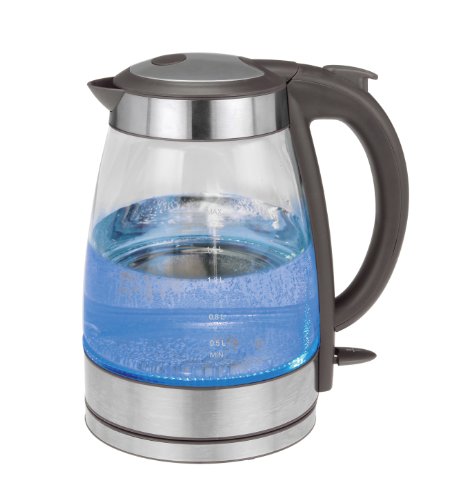 Kalorik JK 39380 GR Glass Water Kettle, Grey, Stainless Steel