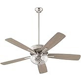 Quorum 4525-2265 Ovation 52" Ceiling Fan with LED Lights, Satin Nickel