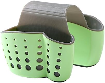 Eunion Green Saddle Sponge Holder-Desk Organizer Pen Holder- Two Pocket Sink Sider Faucet Caddy for Sponges, Scrub Brushes, Soap