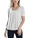 Timeson Womens Flattering Short Sleeve Scoope Loose Fit Stentchy Soft Top XX-Large White