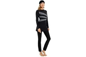 ShuoBeiter Modest Swimwear for Women Muslim Swimsuit Islamic Burkinis Long Sleeves Bathing Suit