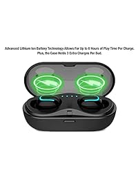 Auriculares inalámbricos: los mejores mini auriculares estéreo con Bluetooth en los oídos Twins Truly Smallest Sport auriculares auriculares auriculares micrófono a prueba de sudor Gym funda de carga por Long Run tecnologías para todos los smartphones