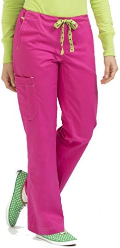 Med Couture Mc2 Women's Layla Drawstring Cargo Scrub Pant X-Large Petite Pink-A-Licious
