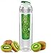 Fruit Infuser Sports Water Bottle 28 Ounces with Free Bonus PDF Booklet of 130 Infusion Recipes!