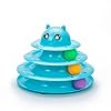Vealind-Pet-Interactive-Fun-Roller-Exerciser-3-Level-Cat-Teaser-Ball-Toy-with-3-Colorful-BallsBlue Vealind Pet Interactive Fun Roller Exerciser 3 Level Cat Teaser Ball Toy with 3 Colorful Balls(Blue)