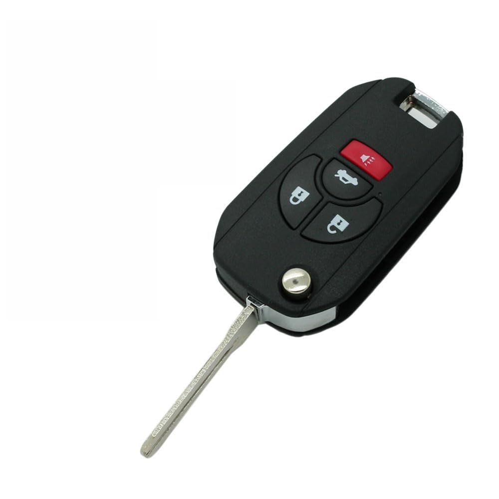 BROVACS Modified Upgraded Flip Key Shell Compatible with NISSAN 4 Button Keyless Entry Remote Key Case Fob SS916D