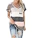 HANYI Women Summer Cotton Sleeve Loose V-Neck Shirt Blouse Casual Tank Tops T-Shirt (L, Gray)