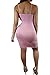 LOV ANNY Women's Sexy Spaghetti Strap Open Back Sheath Clubr Midi Dress Pink S