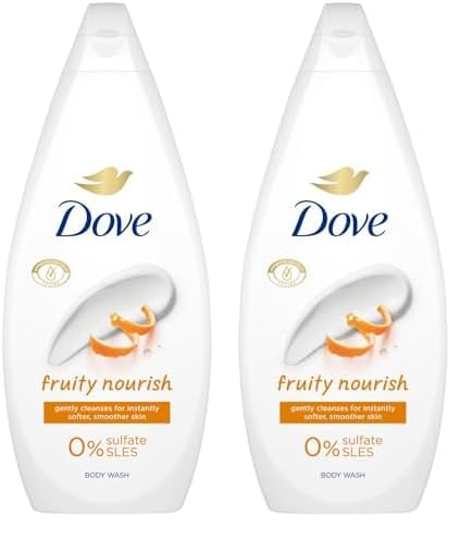 Dove Fruity Nourish Body Wash Body Cleanser shower gel with plant-based moisturisers for softer, smoother skin after one shower 720 ml (Pack of 2)