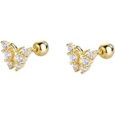18G Tiny Butterfly Stud Cartilage Earrings for Women Girls 925 Sterling Silver Cubic Zirconia Mini Cute Crystal 3mm Ball Back Piercing Studs Sleeper Tragus Post Hypoallergenic Birthday Christmas Jewelry