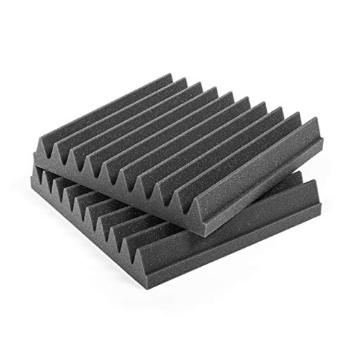 ACOUSPANEL Akustikschaumstoff 24 Akustikpaneele, 30x30x4cm, Flammhemmend, Schalldämmung Wand Schallabsorber Acoustic Foam Anthrazitgrau Unkomprimiert Im Vakuum – Bild 3
