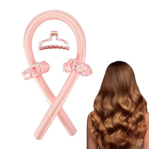 Heatless Hair Rollers - No Heat Curls Best for Natural Wave and Large Curls and Safe to Use DIY, Sleep Styler Rods(Pink)