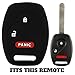 2x KeylessOption Key Fob Cover Replacement for 2005 2006 2007 2008 2009 2010 2011 2012 2013 2014 2015 2016 2017 Honda Accord Pilot Odyssey Civic Ridgeline CRV CRZ Fit Insight Remote Silicone, 3-Button