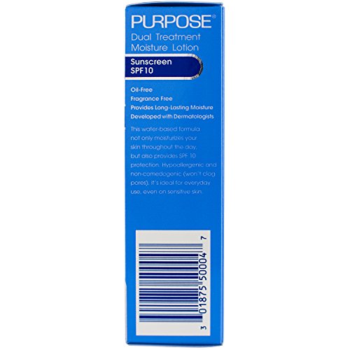 Purpose Dual Moistureizer with SPF 10, 4 Ounce