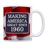 60th Birthday Gifts For All Making American Great Since 1960 Birthday Gift Coffee Mug Tea Cup USA Flag