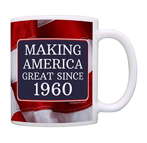 60th Birthday Gifts For All Making American Great Since 1960 Birthday Gift Coffee Mug Tea Cup USA Flag