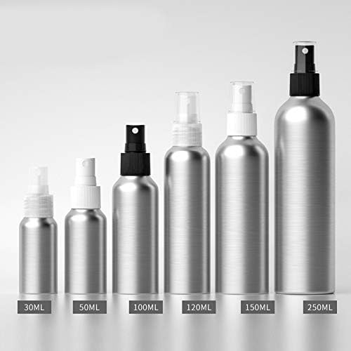 Mylujo 30ml-250ml Aluminum Perfume Bottle with Spray Mini Portable Empty Refillable Perfume Bottle 30ml white
