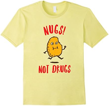 Men's Nugs Not Drugs T Shirt | Funny Chicken Nuggets Shirt Large Lemon
